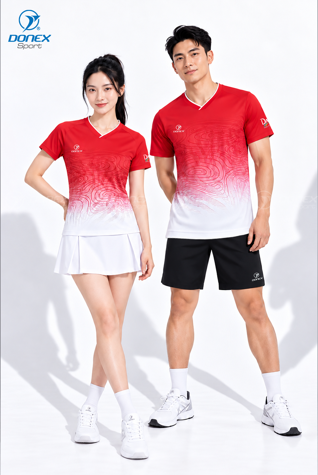 Áo thể thao nam MC-9174-01-07 Trắng phối đỏ